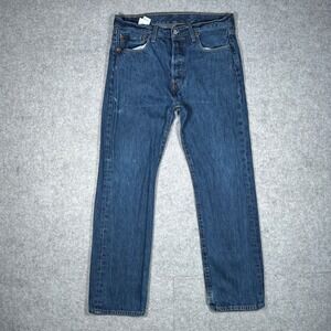 Levi's Denim Jeans Mens 32x30 Blue 501 Original Fit Straight Leg Casual